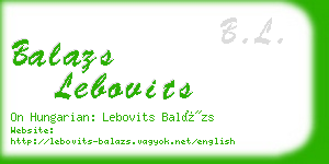 balazs lebovits business card